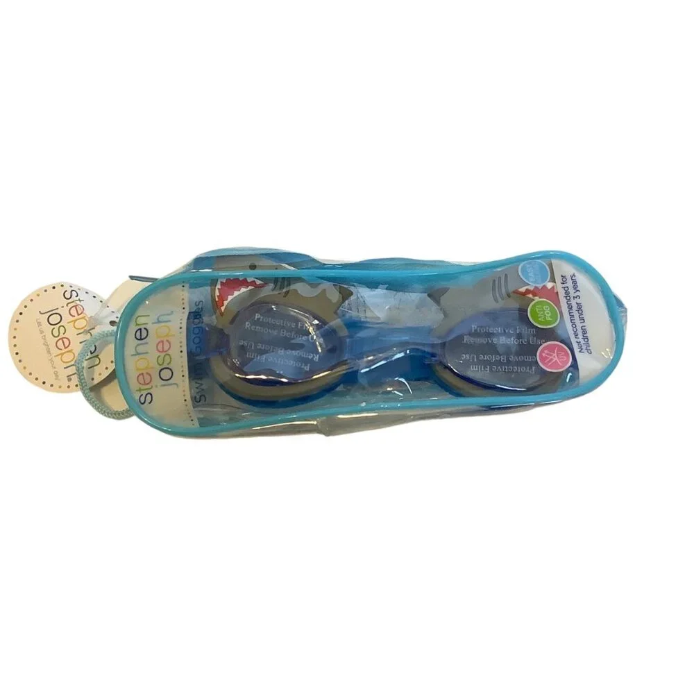 Stephen Joseph Kids Swim Goggles With‎ Shark Design Protective Film Antifog NEW